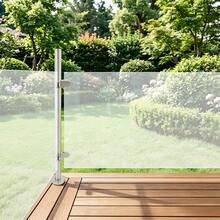 110cm 316 Stainless Steel Railing Post Brushed Finish Floor Mount Glass Balustrade Pole With Complete Installation Accessories For Balcony Stair Pool Guardrail - Silver - View 6