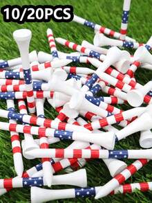 3 1/4" & 2 3/4" Golf Tee Wooden Tees, 10/20/50pcs Set, Durable With Colorful Striped Design To Maintain Consistent Height, 70mm Long Tees Suitable For Golfers - Multicolor - View 2