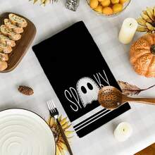 2/4/48pcs Halloween Series Hand-Painted Ghost Pattern Printed Kitchen Towels - Ultra Soft, Highly Absorbent Polyester Dishcloths And Hand Towels, Perfect For Holiday Decor, Kitchen Decor, Party Decor. - Multicolor - View 11