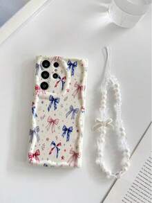 Funda protectora para teléfono con estampado plano de lazo pintado, borde ondulado color crema, con pulsera, estilo minimalista, anti-caídas y reforzada, adecuada para Ip 17/Ip 17pro/Ip 17promax/Iphone16 XR /7/8 Iphone15Promax/12PROMAX/13PROMAX/14PROMAX 13 14 11 12p14 Women P11 Soft Shell P12 Anti-Drop XS.XR /78P.78GES2, adecuada para A134G A22 A21S A514G A52 S22 ULTRA A335G, A34 A35 adecuada para Redmi 10 Note114G 11Lite A53tpuA14 /A23/S23ULTRA S24 A14 A15 S23 A73 A55 A54 - Multicolor - Ver 7