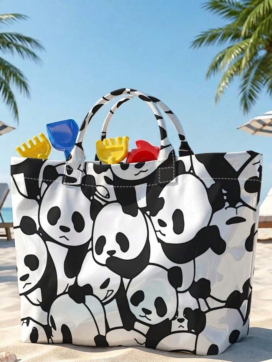 1pc Tote Bag, Storage Bag, Beach Bag, Glossy PVC Tote Bag With Animal ...