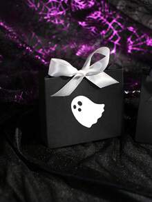 10pcs Halloween Ghost Gift Boxes With Satin Ribbon, Mini Paper Favor Boxes For Halloween Party Favors, Cute Ghost Gift Packaging For Small Gifts, Jewelry, Classroom Exchange, Haunted House Decorations, Easy To Assemble - 11.5X4.5X10cm - View 8
