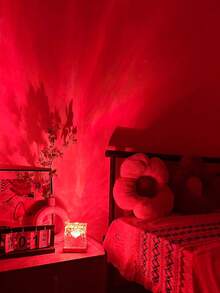1pc Attractive 16-Color Water Wave Aurora Square Atmosphere USB Night Light With Flame Effect & Starry Sky Projection, Touch & Remote Control, Glass Art Decorative Lamp, LED Light, Starry Sky Atmosphere Light, Small Book Light, KTV Stage Atmosphere Light, Suitable For Bedroom Decor, Living Room, Holiday & Party Gift - Multicolor - View 5