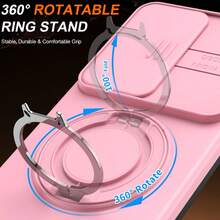Kompatibel dengan S26 Ultra Flip Anti-Drop Phone Case S24 Magnetic Rotating Kickstand Minimalist Protective Cover - Berwarna merah muda - View 2