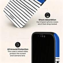 VESPOP 撞色條紋手機殼，復古 Ins 風格全包防摔保護殼 - 適用於 iPhone 18/17/16/15/14/13/12/11 Pro Max/Pro Plus/12 Mini/13 Mini，兼容 Galaxy S26 S25 S24 S23 S22 S21 Plus Ultra，兼容 Pixel 8 9 10 PRO - 混合色1 - 查看 4
