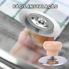 Alça Puxador Pino Para Tampa De Panela Em Madeira Natural e Aço Inox Fino Acabamento - Visão 8