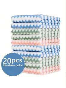 20/10/5/1pc Ultra Soft Ultra Absorbent Microfiber Cleaning Cloths, Machine Washable, Suitable For Kitchen, Bathroom, Car And Window Cleaning, Cleaning Supplies, Kitchen Essentials - Multicolor - View 15