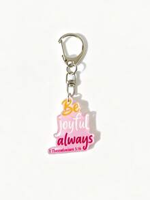 1pc/4pcs Inspirational Quote Keychain, Personalized Style Pendant Keyring, Backpack Accessory, Bag Charms, Car Keychain, Gifts For Family And Friends - Multicolor - View 10