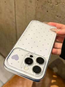 Minimalist Cute Star Heart Pattern Anti-Drop Soft Shell, Instant 17Promax Phone Case, Compatible With IPhone17Promax/17Pro/17/16/15/14/13/Pro/Pro Max Series, Minimalist Star Heart Ultra-Thin Transparent Full Coverage Lens Phone Case, Practical Holiday Style Protective Cover - Clear - View 3