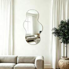 1pc Asymmetrical Wavy Acrylic Wall Mirror, Frameless Decorative Mirror, Aesthetic Asymmetrical Shaped Hanging Mirror, Creative Wall Mirror, Suitable For Bedroom, Bathroom, Living Room Home Wall Decor - Irregular - View 5