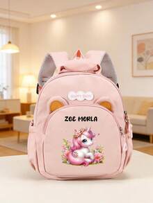 Kids Accessories Mini Back To School Personalized Bear Backpack Cute Cartoon Princess Cat Unicorn Bow Print Nylon Adjustable Strap Birthday Gift Daily - Multicolor - View 15