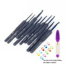 1pc-20pcs Red Woven Aluminum Crochet Hooks, Portable Metal Crochet Hooks For Scarf, Sweater Knitting Tools (Random Color) - Blue - View 15