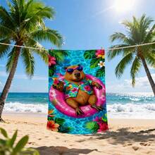 1pc Summer Theme Microfiber Beach Towel, Suitable For Beach, Swimming Pool, Camping And Swimming, Swimming Pool Towel, Fitness Towel - Red - View 4