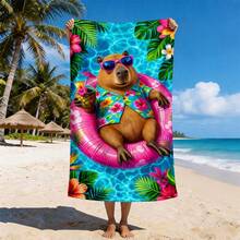 1pc Summer Theme Microfiber Beach Towel, Suitable For Beach, Swimming Pool, Camping And Swimming, Swimming Pool Towel, Fitness Towel - Red - View 10