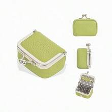 Compact Diamond Ring Jewelry Bag Mini Ring Necklace Earring Storage Box, Litchi Texture Women's Coin Purse, Waterproof Portable Coin Pouch - Multicolor - View 7