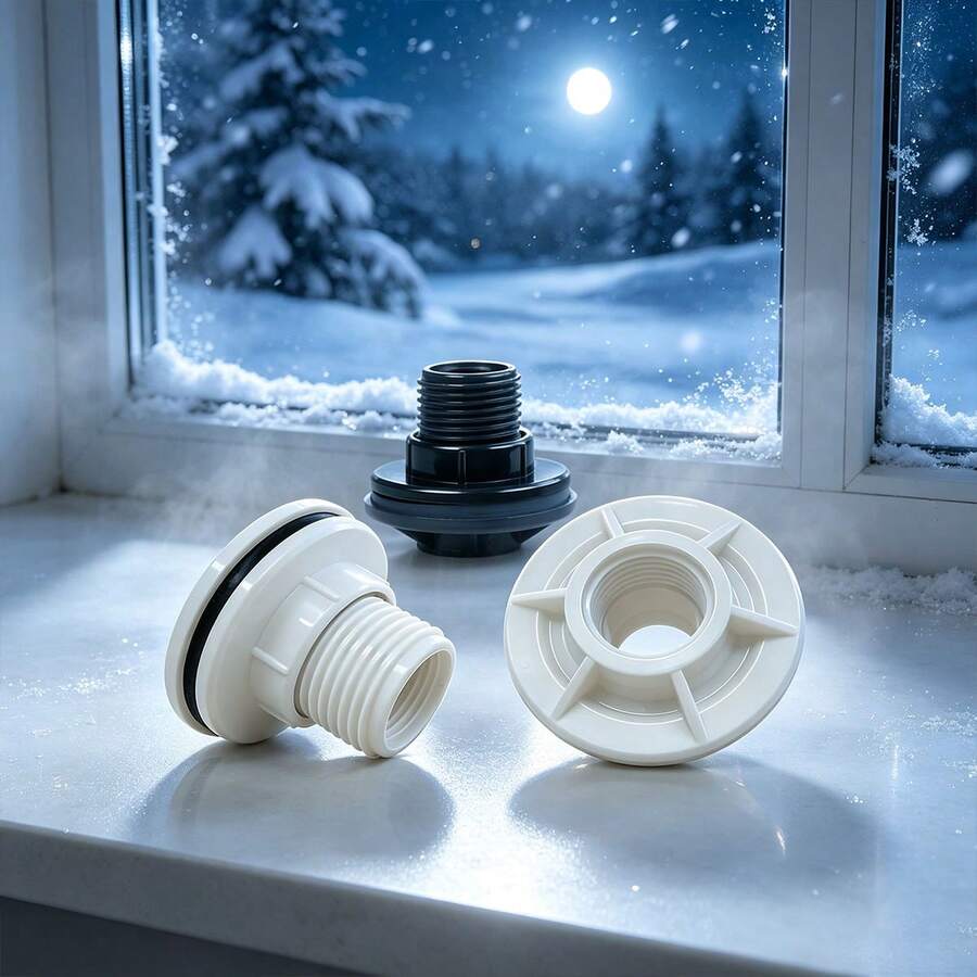 2PCS Water Tank Connectors, Heavy Duty PVC Water Tank Adapters, Internal/External Thread, Leak-Proof Grey Plastic Connectors, For Faucets, IBC Totes, Pipes And Irrigation Systems, Water Tank Adapters With Raised External Grip, Pipe Connection, Leak-Proof Design With Raised Grip, Suitable For Automatic Watering System Quick Connection