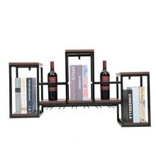 Wall-Mounted Modern Minimalist Metal Wine Rack, Sturdy Hanging Wine & Bottle Storage System, Wall Wine Rack For Home Bar, Kitchen And Dining Room Decoration - 棕色 - 查看 1