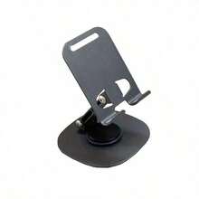 1 pieza Soporte de metal para teléfono - Rotación de 360°, ajustable y plegable para teléfono y tableta con base antideslizante. Adecuado para escritorio, transmisión en vivo de teléfono/ver videos/navegar. Disponible en gris, verde, rosa y azul. - Soporte para teléfono - Ver 2