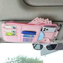 1pc Car Sun Visor Organizer Bag, Multifunctional Creative Minimalist Car Card Holder, Document Clip, Eyewear Storage Holder - Car Storage Clip - View 11