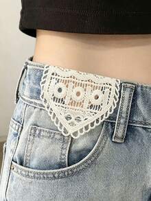 5pcs/Set Handmade Belt Extender, Adjustable, Washable, Exquisite Embroidery Design, Easy To Install, Comfortable To Wear, Waist Adjuster, Handmade Lace Accessory, Suitable For Maternity Wear And Casual Pants - A - View 7