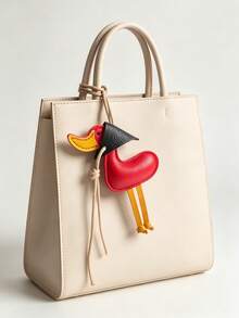 Duck Leather Keychain Ins Style Cute Backpack Charm Accessory Versatile Leather Keyring Couple Small Gift, Bag Pendant, Fashionable Versatile Accessory, Beach Style Decoration, Suitable For Couple Gift, Holiday Gift, Graduation Gift, Birthday Gift, Back To School Gift - Multicolor - View 7