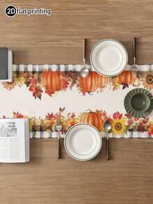 1件裝美式農舍風黑白水牛格紋秋季桌旗，微波爐防塵罩保護套，長方形桌布，可水洗，適用於家庭晚餐、咖啡桌、廚房與餐廳裝飾、餐桌布置派對與場景裝飾、居家裝飾、戶外露台桌旗裝飾、玄關裝飾、壁爐布裝飾 - 彩色 - 查看 2