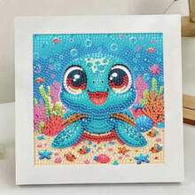 1套DIY海洋海馬鑽石畫套件，閃亮水鑽水晶鑲嵌藝術套裝，水下海洋生物寶石繪畫手工套件，適合初學者作為牆面裝飾禮物 - 套裝 - 查看 8