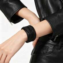 2pcs Casual Woven Bracelets, Suitable For Men's Daily Casual Fashion Wear, Exquisite Bracelet Gift For Men - Black - View 5