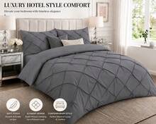 Microfibre Alexandera Duvet Cover Set Grey - Grey - View 2