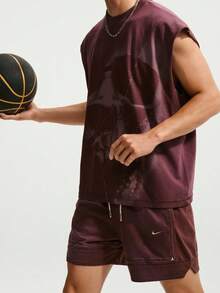 Nike 男款 AS JA M NK SI GM PRO 6吋針織短褲 IM5328-652 - 紅色 - 查看 4