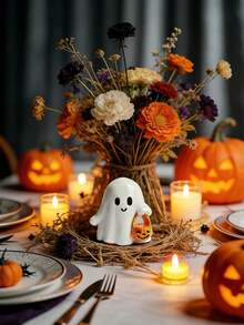 1pc Halloween Ghost Desktop Decor Accessory, Ghost Desktop Ornament, Ghost Scenery Material, Halloween Theme Handmade Decoration And Accessory, Suitable For Home Decor And Holiday Party Arrangement (Not A Children's Toy) - Multi-color - View 9