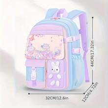 New Cute Lightweight Large Capacity Backpack For Boys And Girls Elementary Students, Simple Fashion Pink Multi-Pocket School Bag - Quicksand - View 14