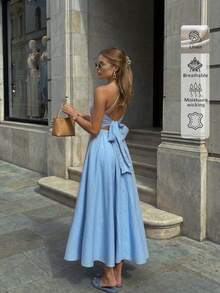 Women Midi Dresses - 天藍色 - 查看 1