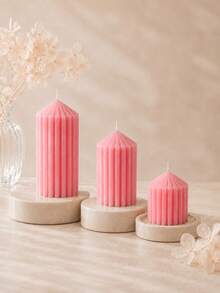 Pink Giant Tooth Pillar Candle, Decorative Shaped Candle, Smokeless Soy Wax, Multiple Sizes, Suitable For Daily Decor, Wedding Scene Arrangement, Birthday Party Atmosphere, Dining Table, Living Room, Counter Display, Christmas, Halloween, Holiday Gift - Pink - View 14