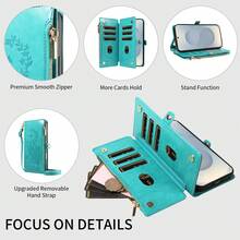1pc Compatible With Apple 17 Pro Max Phone Case With Zipper Wallet Design, Faux Leather A57 Portable Crossbody Coin Holder Protective Shell, Note 15 PRO Phone Protective Case (Global Version Model, Not Local Model) - Blue - View 4