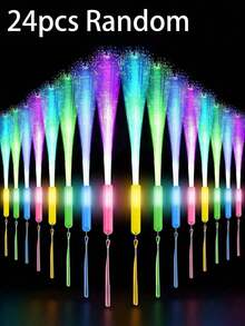 1/6/12/24pcs Fiber Optic Glow Sticks, LED Foam Glow Sticks, Colorful Fiber Optic Glow Sticks, 3 Lighting Modes - Fiber Optic Glow Sticks, LED Flashing Sticks, Suitable For Parties, Unisex, Suitable For Lighting Party Supplies, Christmas, Halloween - Multicolor - View 16