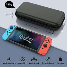 Switch 攜帶收納包 旅行攜行包 可收納 10 張遊戲卡帶與配件 黑色硬殼保護收納盒 適用於 Switch 2 主機與配件 - 查看 9