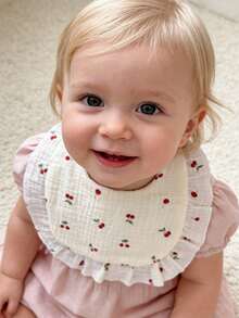 New Style Ruffle Edge Cotton Gauze Bibs For Baby, Infant Drool Bibs, Class A - Multicolor - View 4