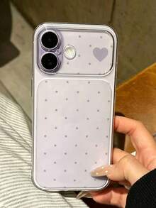 Minimalist Cute Star Heart Pattern Anti-Drop Soft Shell, Instant 17Promax Phone Case, Compatible With IPhone17Promax/17Pro/17/16/15/14/13/Pro/Pro Max Series, Minimalist Star Heart Ultra-Thin Transparent Full Coverage Lens Phone Case, Practical Holiday Style Protective Cover - Clear - View 5
