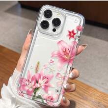 Healing Lily Flower Transparent Phone Case Compatible With IPhone 16/11/12/13/14/15/15Pro/15Plus/15ProMax/7Plus/8Plus/X/XsMax/Xr/11Pro/12Pro/13Pro/14Pro/12Mini/13Mini/11ProMax/12ProMax/13ProMax/14ProMax/14Plus/6/6S/6Plus/7/8/16Pro/16Plus/16ProMax/SE - Multicolor - View 3