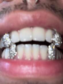THATBOY 1pc Bling Bling Shiny Metal Full Zirconia Hip Hop Tooth Jewelry, Nightclub Glam Accessory Unisex - Multicolor - View 3