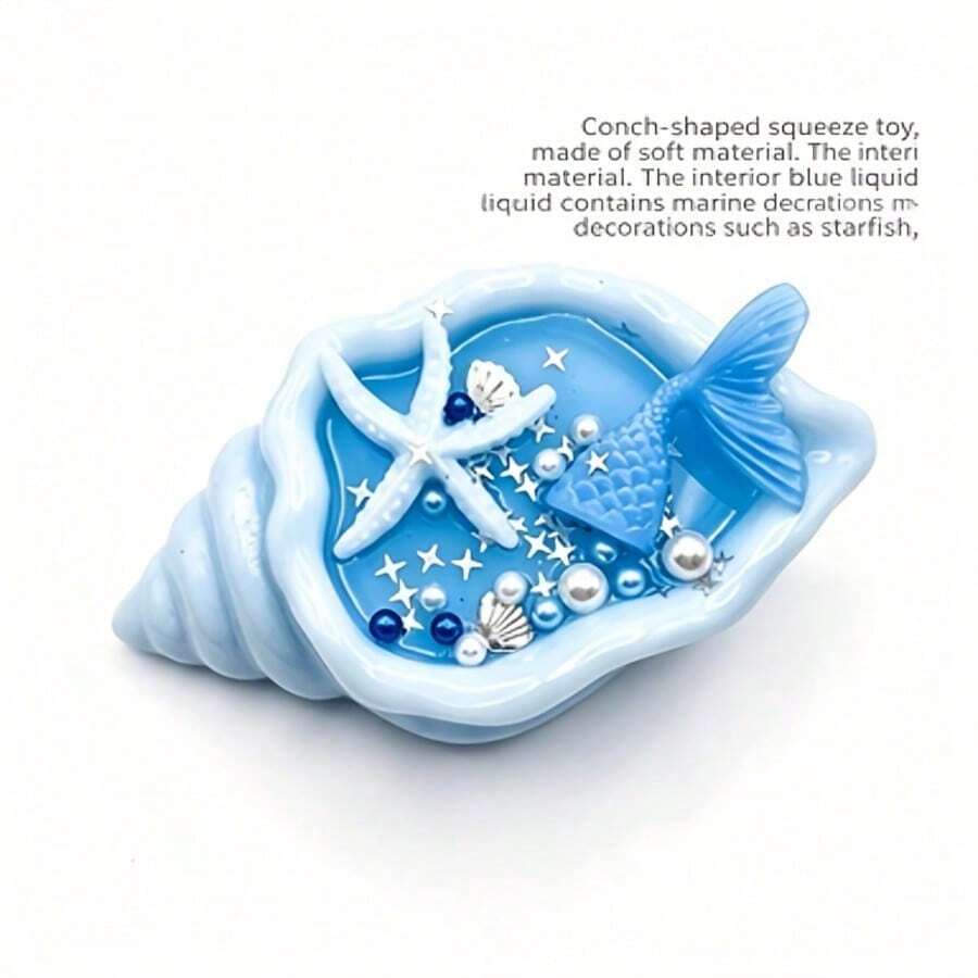 Seashell Shaped Squeeze Toy - Multi-Functional - Soft Slow Rebound, Contains Multiple Small Parts - Squeezing And Kneading Both Possible, Niche Creative Squeeze Toy, Party And Holiday Gift, Can Be Used As Decoration To Relieve Visual Fatigue, Cheese Squishy, Squishy Dumpling, Fidget, Squishy - Multicolor - View 1