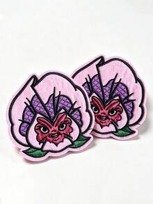 1件/2件/3件/4件 正版愛麗絲夢遊仙境紫色三色堇刺繡燙貼補丁 - 彩色 - 查看 11