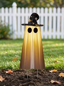 2pcs Halloween Yard Signs, Ghost Halloween Yard Signs With Stakes, Large Halloween Yard Decor, Creative Witch Hat Ghost Lawn Decoration, Waterproof Scary Outdoor Holiday Ghost Decor, Suitable For Yard, Lawn, Garden, Outdoor Decoration - Multicolor - View 6