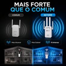 5G Repetidor Wifi 2800M 4 Antenas Amplificador Extensor De Sinal Bivolt Dual Band Sem Fio Mini Roteador Wps 1200 / 300mbps 2.4G Expansor Rede Alcance Wi-fi Externo Longa Distância Pix Link - Branco 2800M - Visão 8