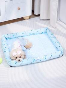 CAMEL CROWN Summer Pet Cooling Mat, Ice-Feel Cooling Pad, All-Season Bean Pet Sleeping Bed - Sky Blue - View 2