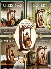 1pc Easter Swing Hanging Ornament, Home Decor, Tree Statue, Sculpture Decoration, Suitable For Church Easter Gift, Year-Round Display Decoration, Perfect Gift Choice, Halloween, Christmas Decoration - Multiple Colors - View 6