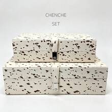 2pcs Large Capacity Ink Print PU Leather Jewelry Box Set With Shoulder Strap And Metal Snap Lock, Beige Rectangular Luxury Accessory Storage Organizer, Suitable For Bedroom Vanity, Holiday Gift - Multicolor - View 12