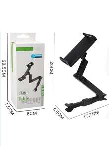 1pc Black Upgraded Car Headrest Tablet & Phone Holder, 360° Rotating & Extendable Mount - A - View 11