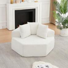A Hexagonal Armchair In A Modern Style, Characterized By Versatile Combination Options And A Modular Design; This Chenille-Upholstered Sofa Is Ideal - 米色 - 查看 1